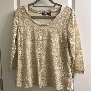 Elements Cream Lace Top PL NWT